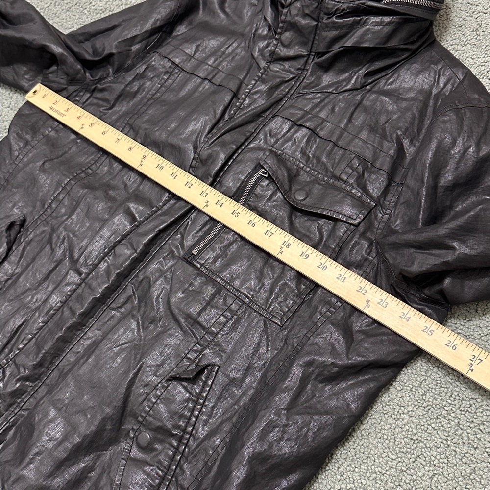 John Varvatos Collection Black Coated Linen Jacket w/ stow hood men’s 56 - Picture 13 of 13